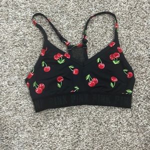 pink sports bra with cherries